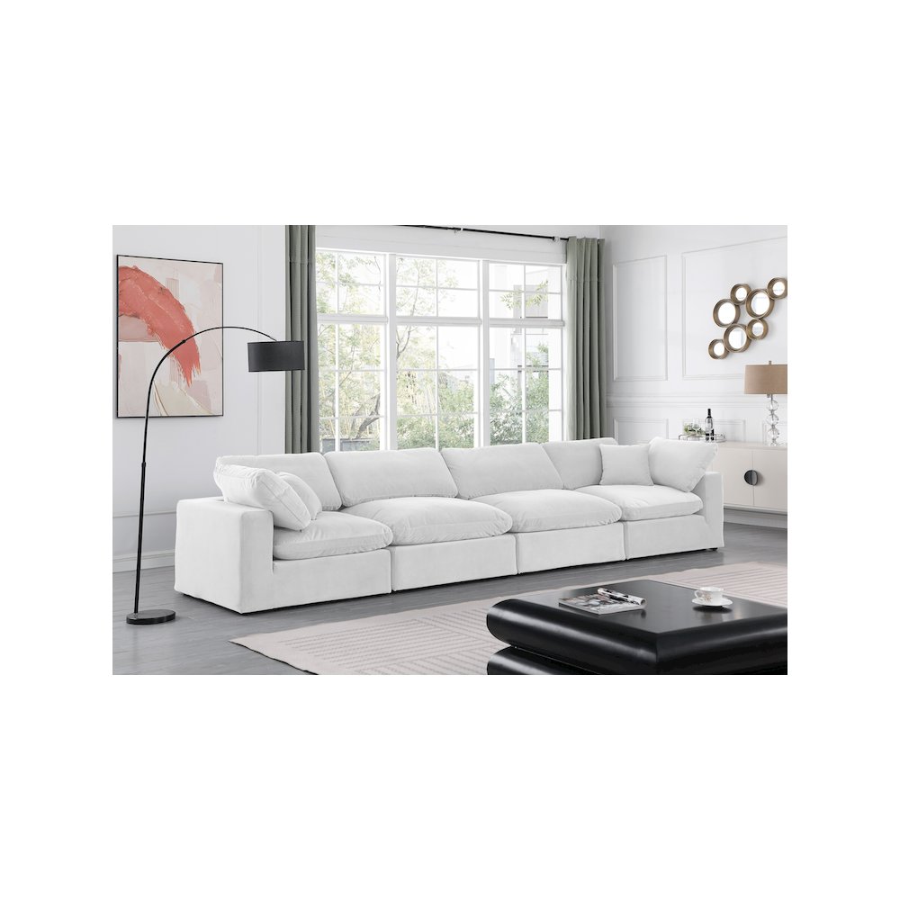 Comfy Cream Velvet Modular Sofa