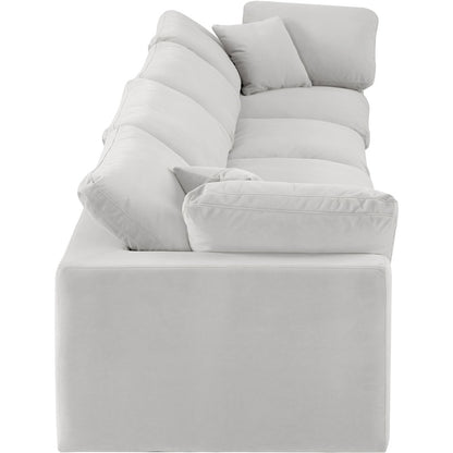 Comfy Cream Velvet Modular Sofa