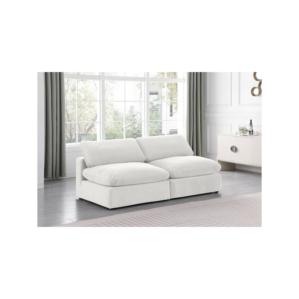 Comfy Cream Velvet Modular Sofa