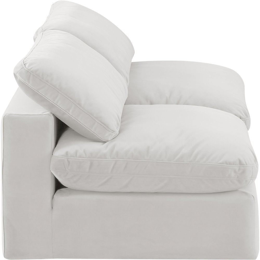 Comfy Cream Velvet Modular Sofa