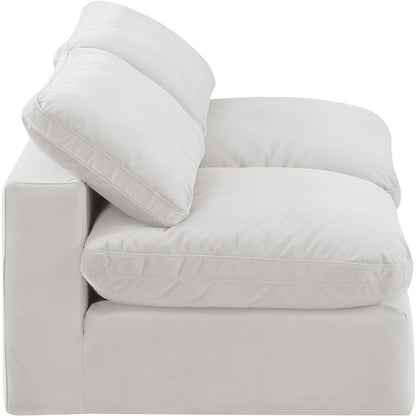 Comfy Cream Velvet Modular Sofa