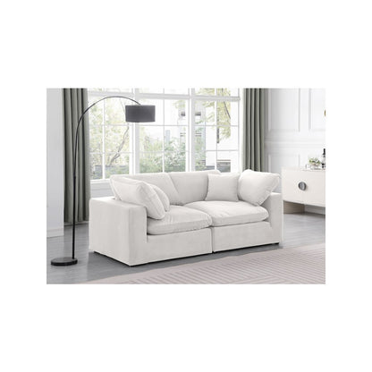 Comfy Cream Velvet Modular Sofa