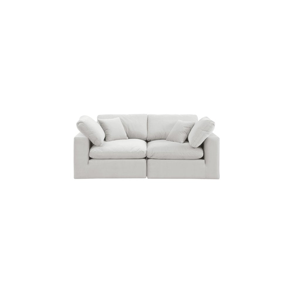 Comfy Cream Velvet Modular Sofa