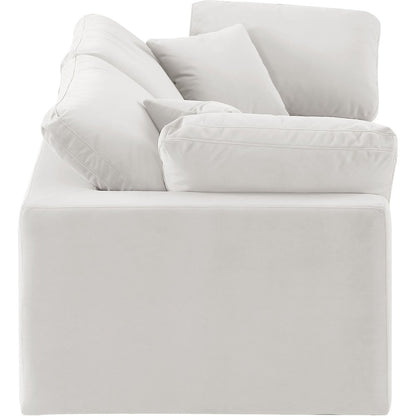 Comfy Cream Velvet Modular Sofa