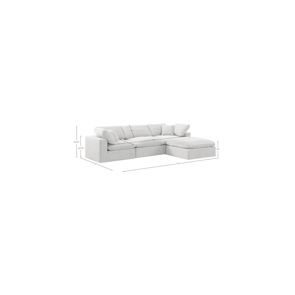 Comfy Cream Velvet Modular Sectional