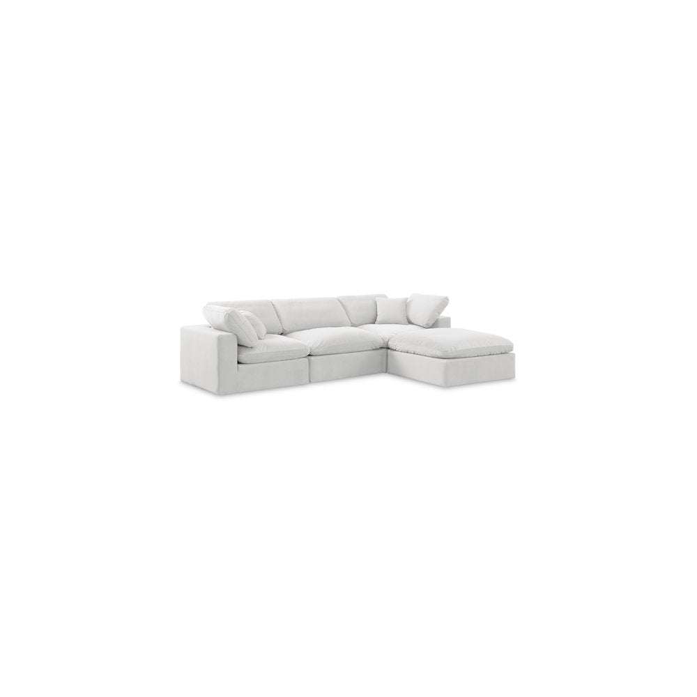 Comfy Cream Velvet Modular Sectional