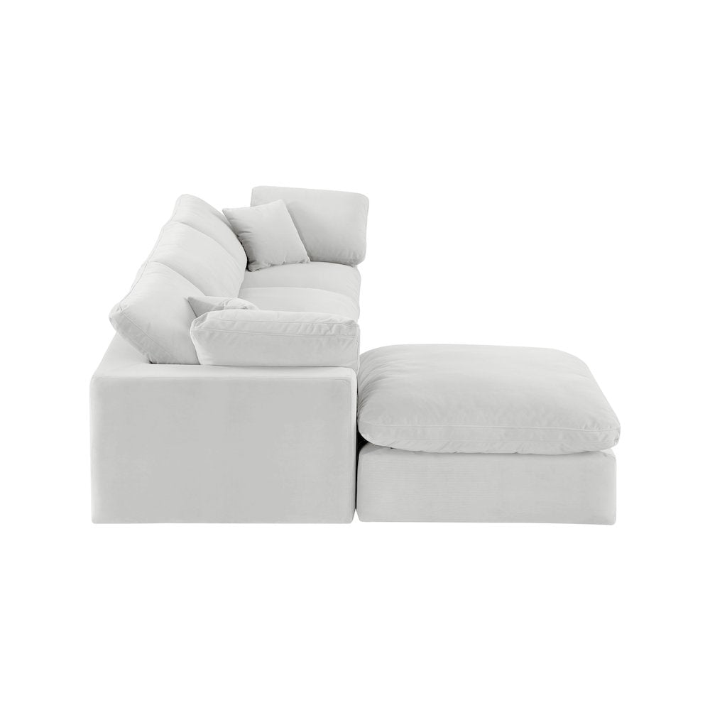 Comfy Cream Velvet Modular Sectional