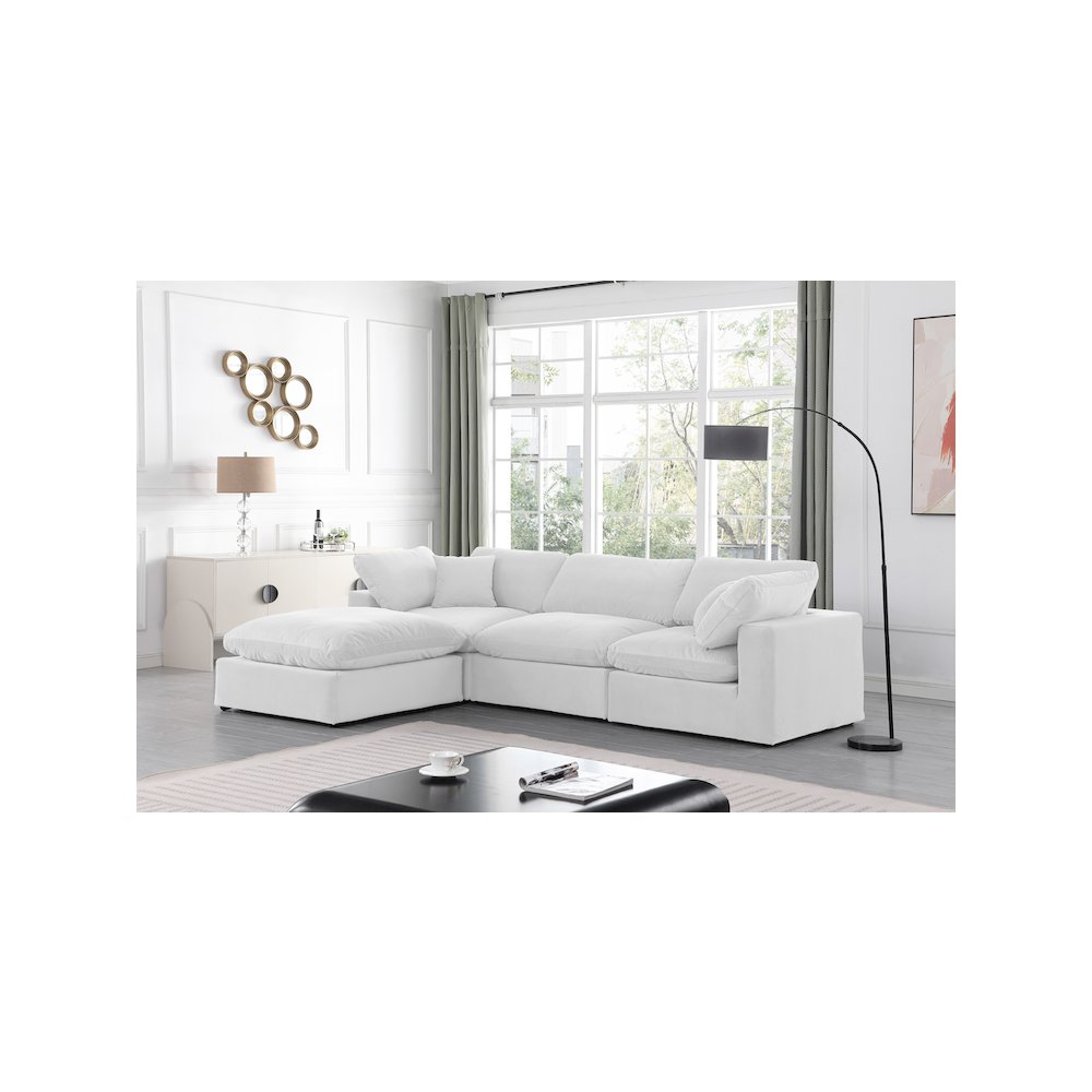 Comfy Cream Velvet Modular Sectional