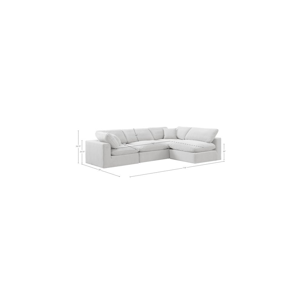 Comfy Cream Velvet Modular Sectional