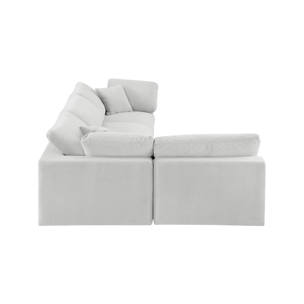 Comfy Cream Velvet Modular Sectional
