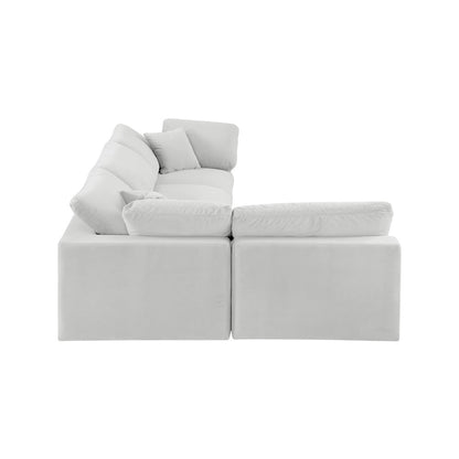 Comfy Cream Velvet Modular Sectional