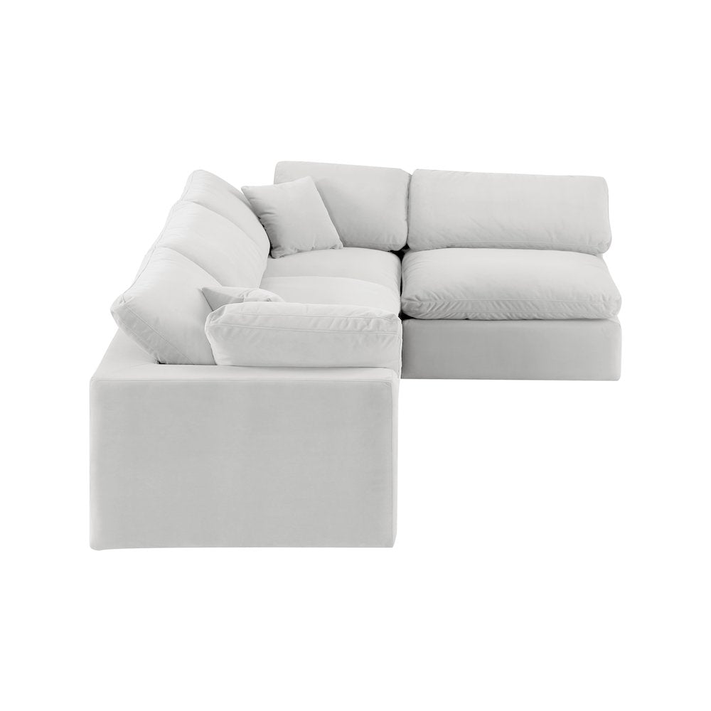 Comfy Cream Velvet Modular Sectional