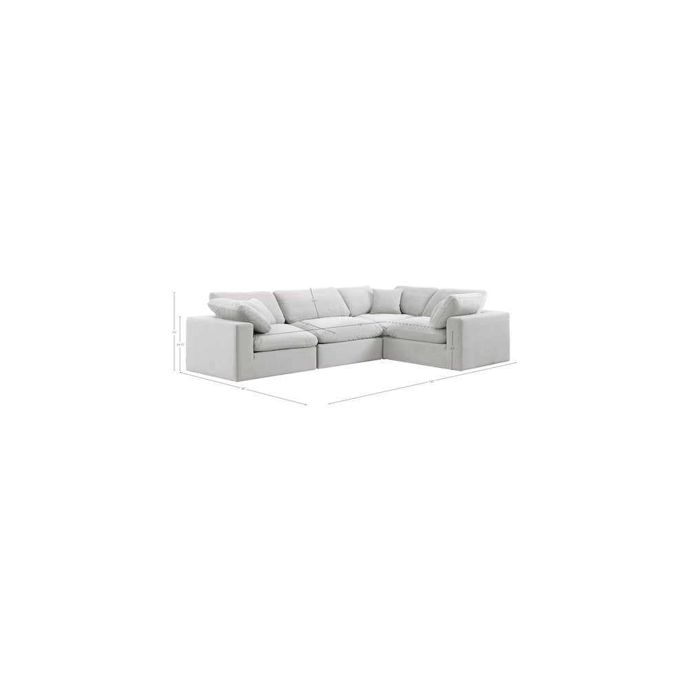 Comfy Cream Velvet Modular Sectional