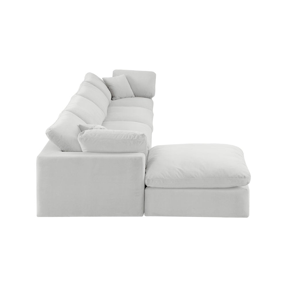Comfy Cream Velvet Modular Sectional