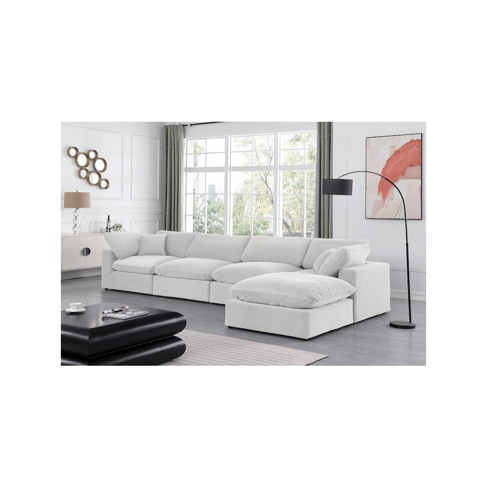 Comfy Cream Velvet Modular Sectional