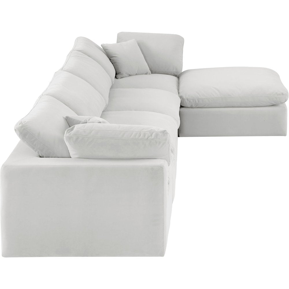 Comfy Cream Velvet Modular Sectional