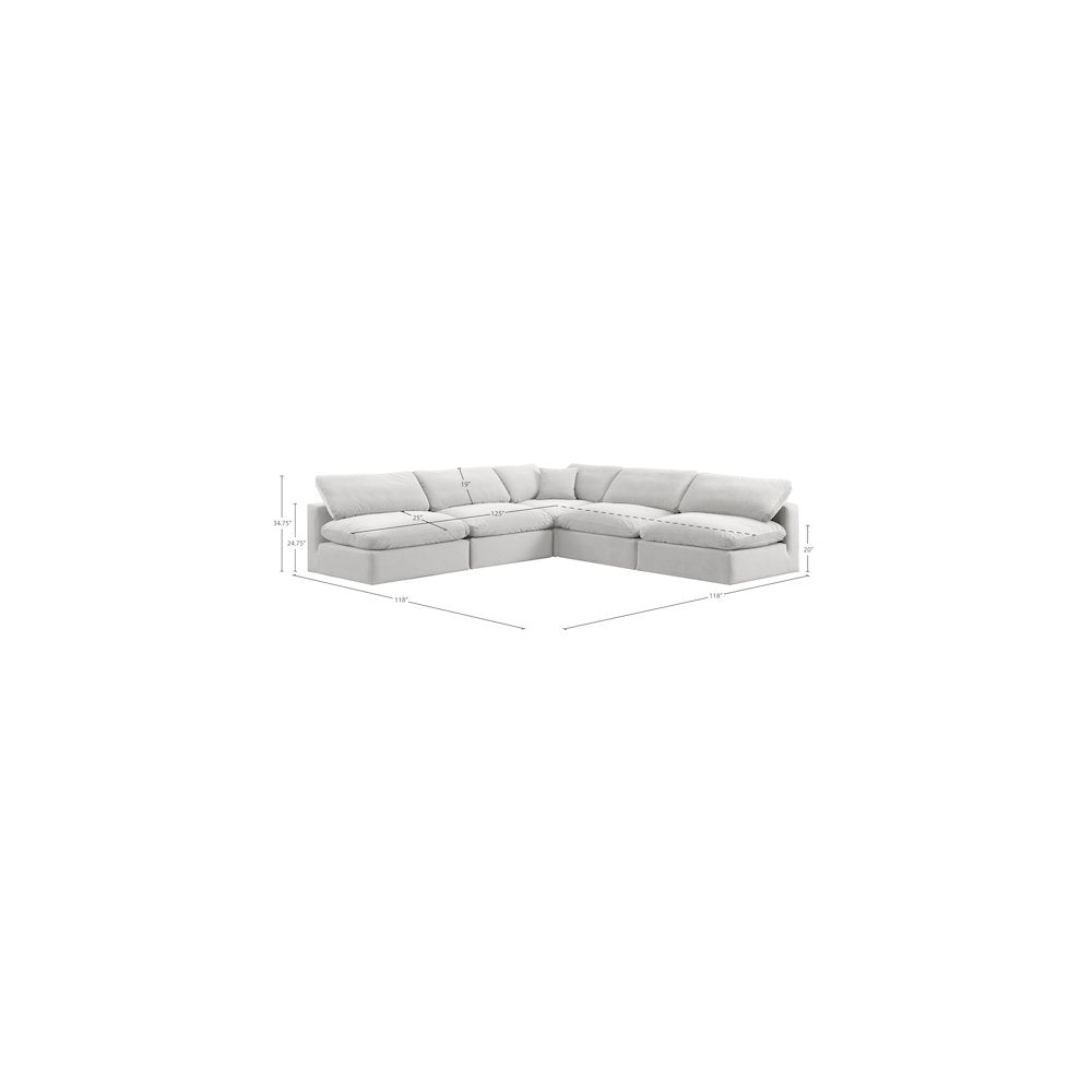 Comfy Cream Velvet Modular Sectional
