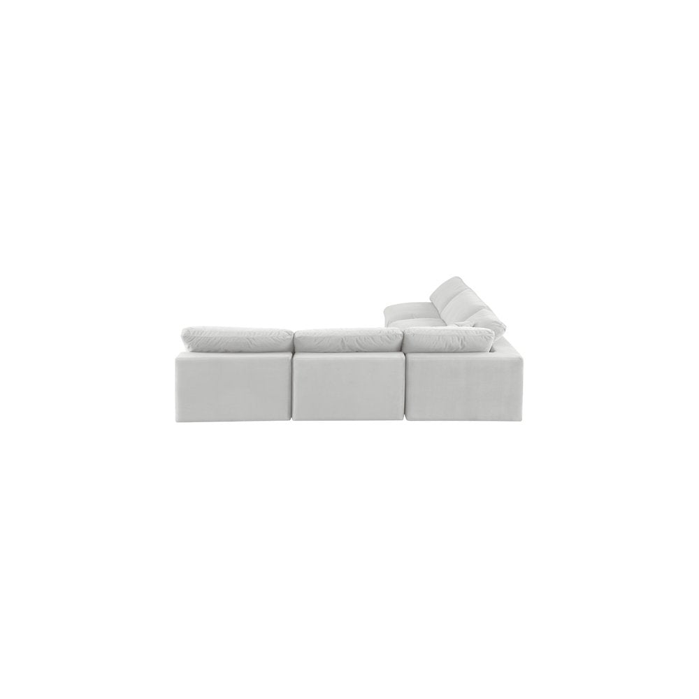 Comfy Cream Velvet Modular Sectional