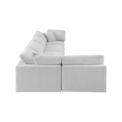 Comfy Cream Velvet Modular Sectional