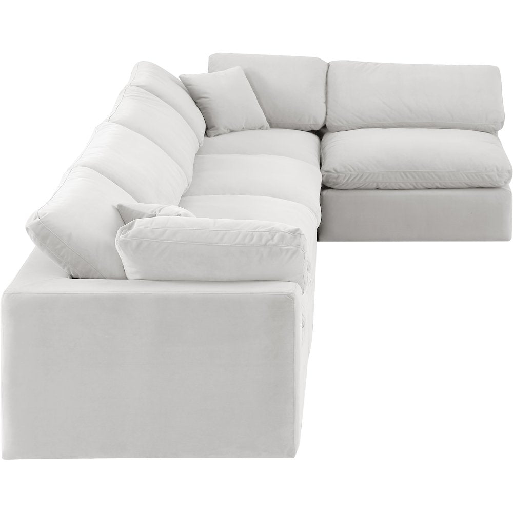 Comfy Cream Velvet Modular Sectional