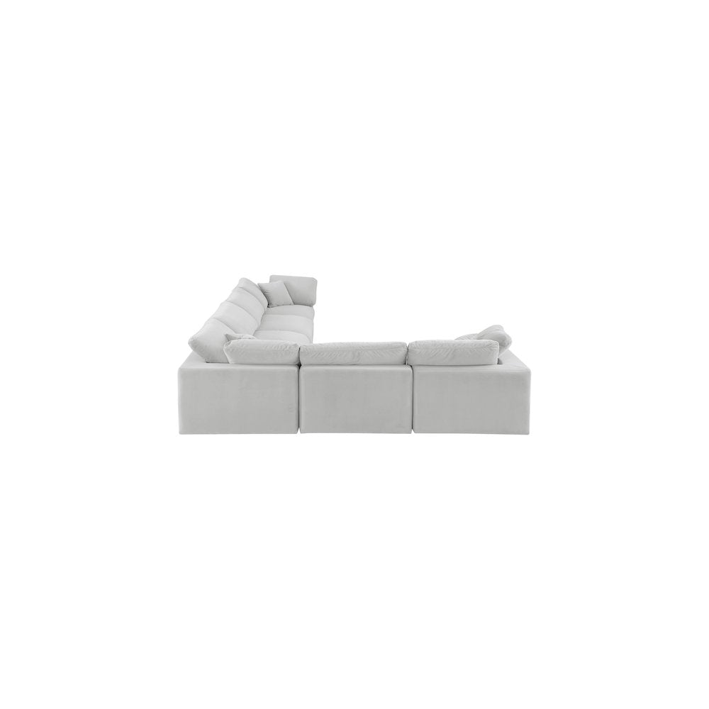Comfy Cream Velvet Modular Sectional