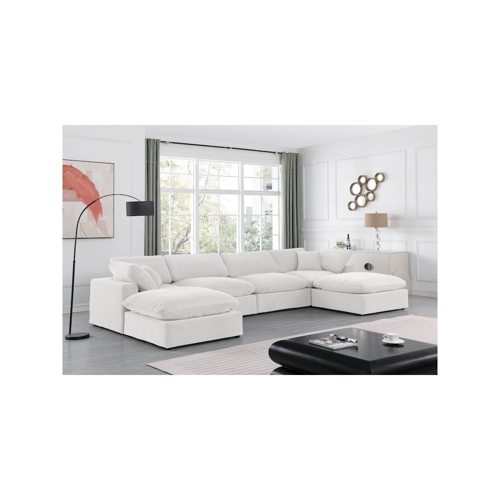 Comfy Cream Velvet Modular Sectional