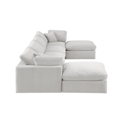 Comfy Cream Velvet Modular Sectional