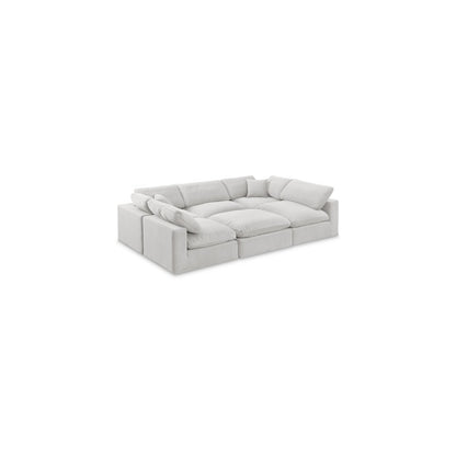 Comfy Cream Velvet Modular Sectional