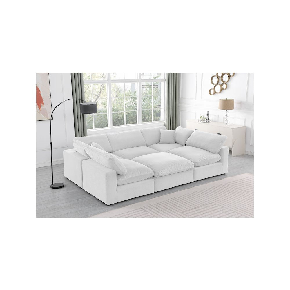 Comfy Cream Velvet Modular Sectional