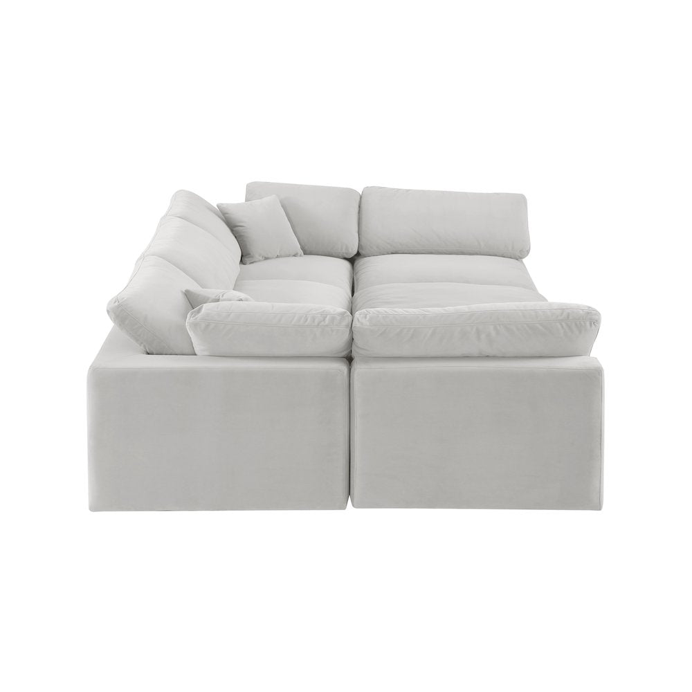 Comfy Cream Velvet Modular Sectional