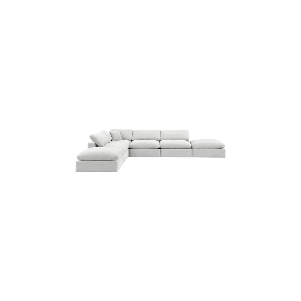 Comfy Cream Velvet Modular Sectional