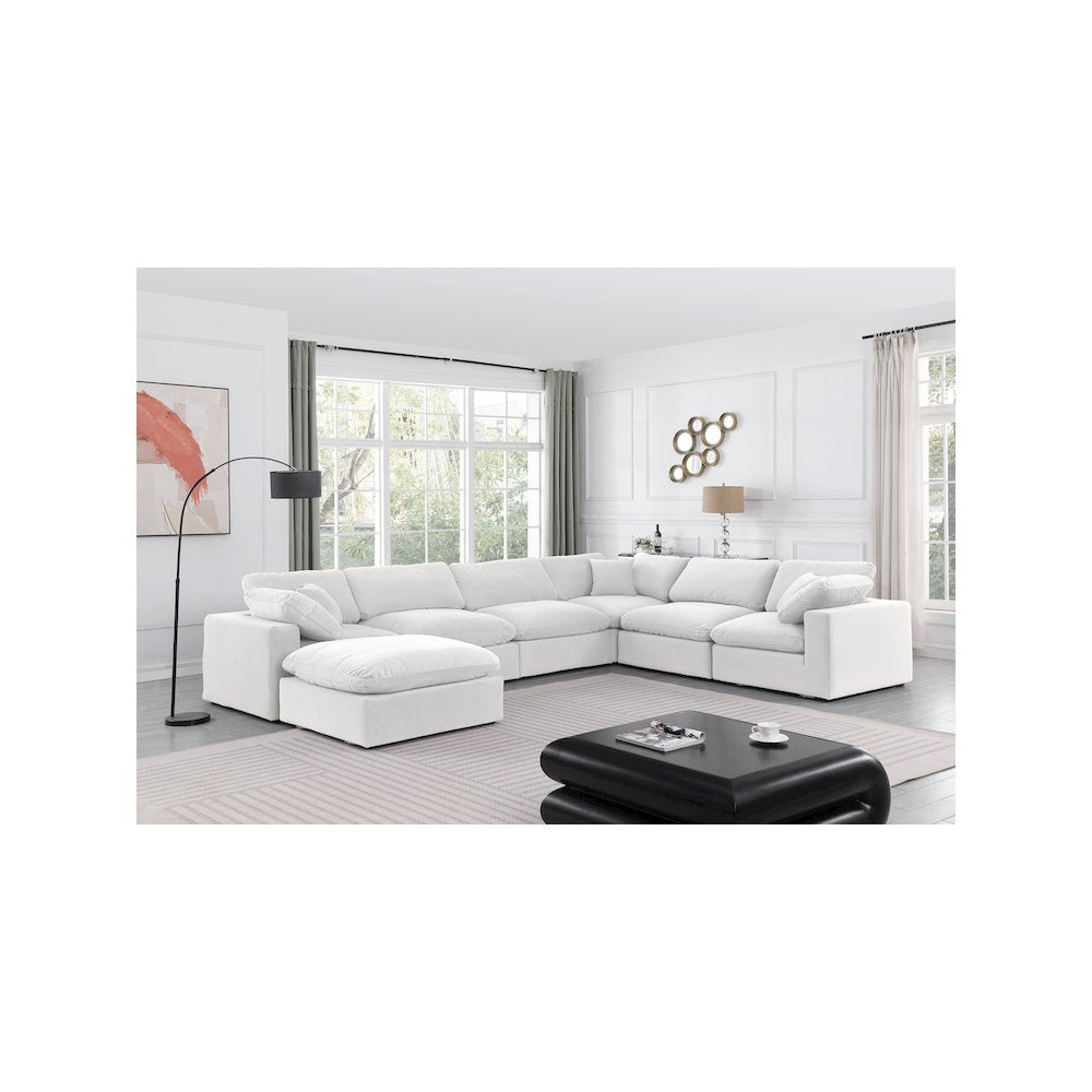 Comfy Cream Velvet Modular Sectional