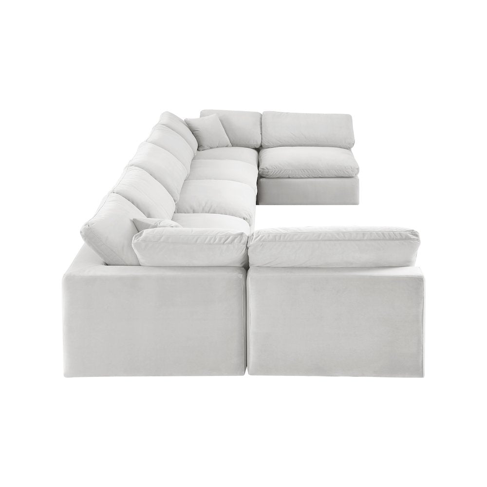 Comfy Cream Velvet Modular Sectional