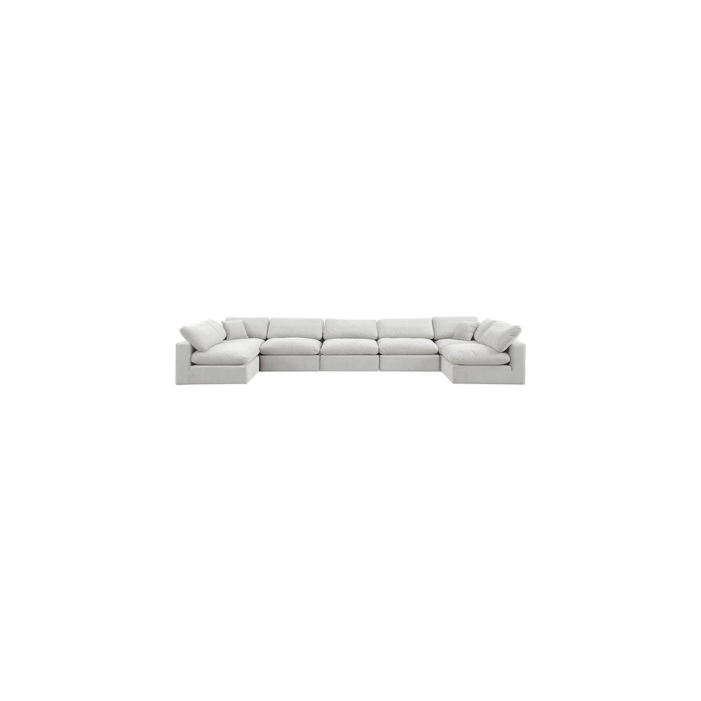 Comfy Cream Velvet Modular Sectional
