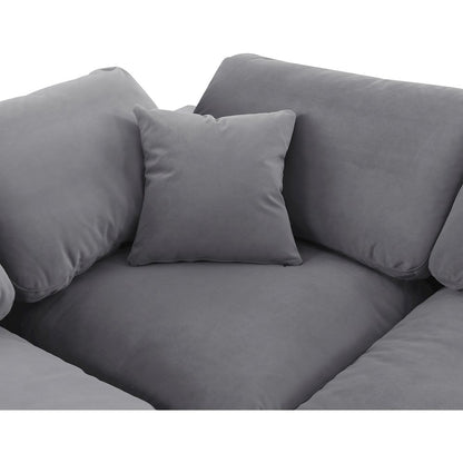 Comfy Grey Velvet Modular Corner Chair