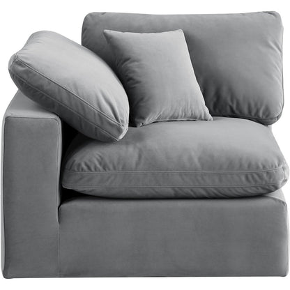 Comfy Grey Velvet Modular Corner Chair