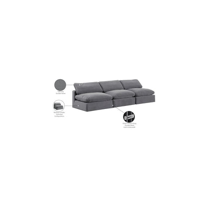 Comfy Grey Velvet Modular Sofa