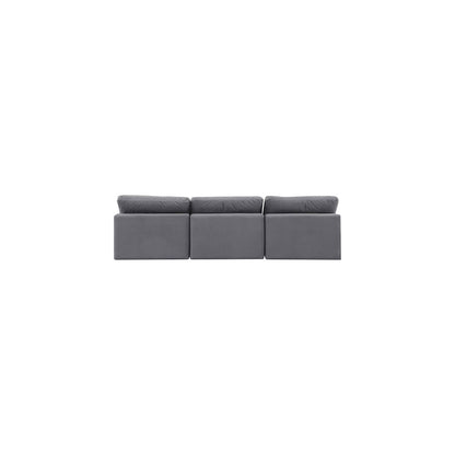 Comfy Grey Velvet Modular Sofa