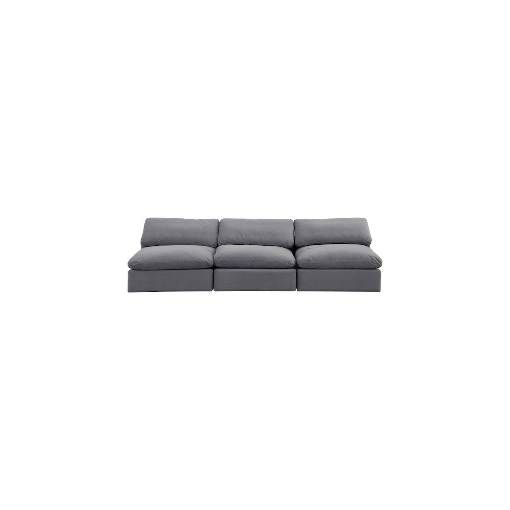 Comfy Grey Velvet Modular Sofa