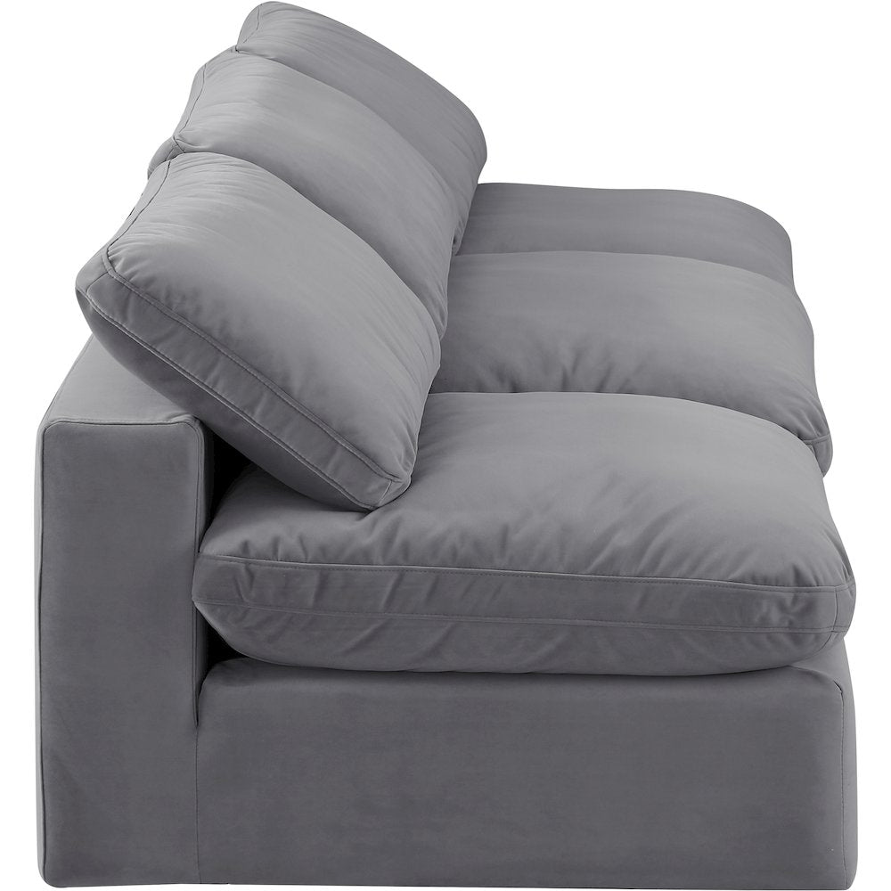 Comfy Grey Velvet Modular Sofa