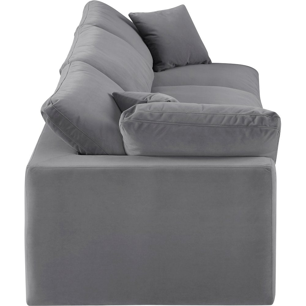 Comfy Grey Velvet Modular Sofa