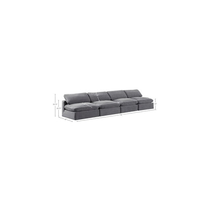 Comfy Grey Velvet Modular Sofa