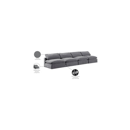 Comfy Grey Velvet Modular Sofa
