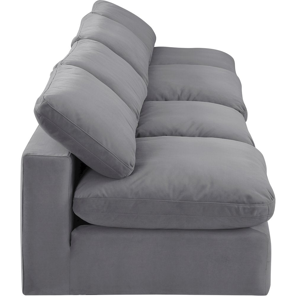 Comfy Grey Velvet Modular Sofa