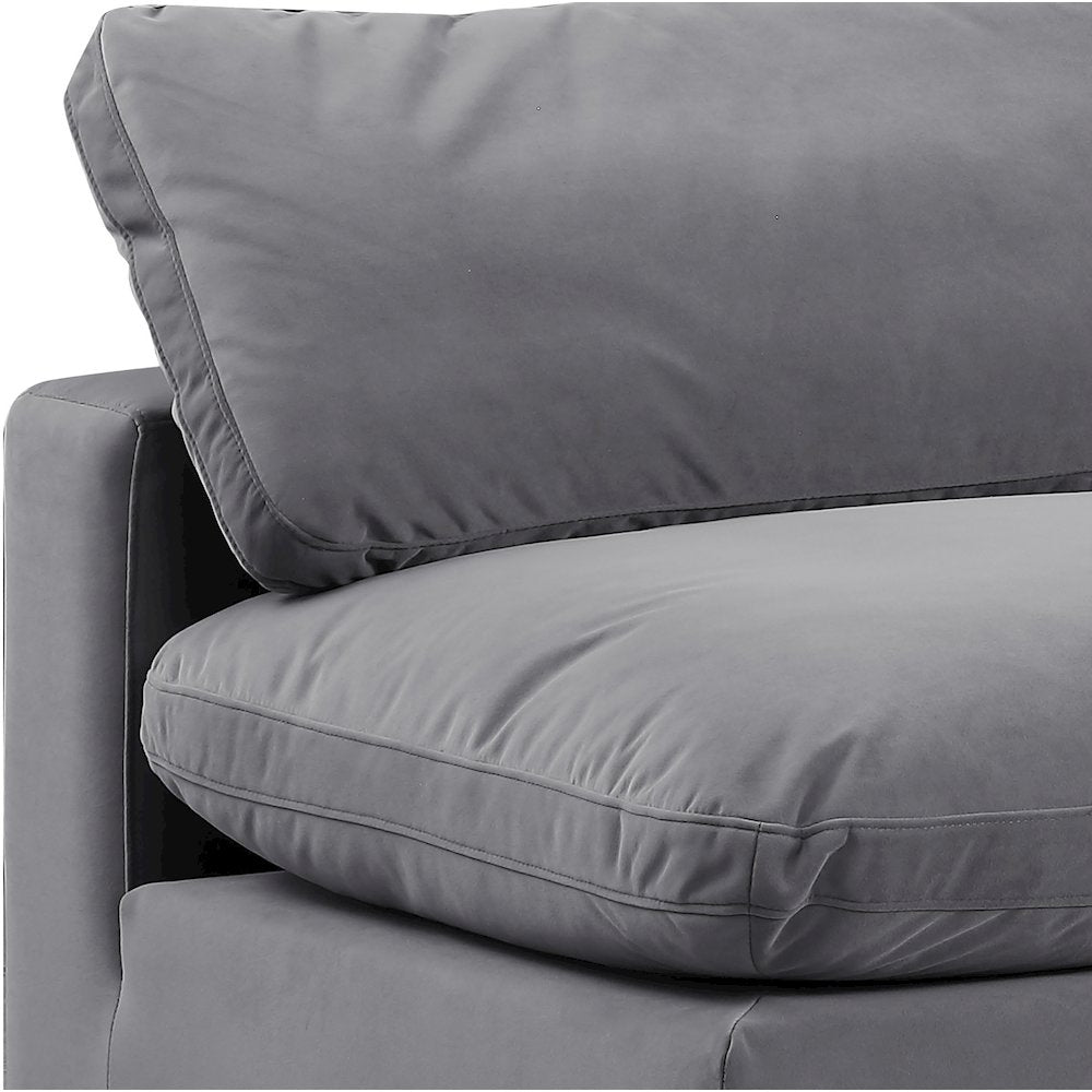 Comfy Grey Velvet Modular Sofa