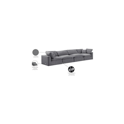 Comfy Grey Velvet Modular Sofa