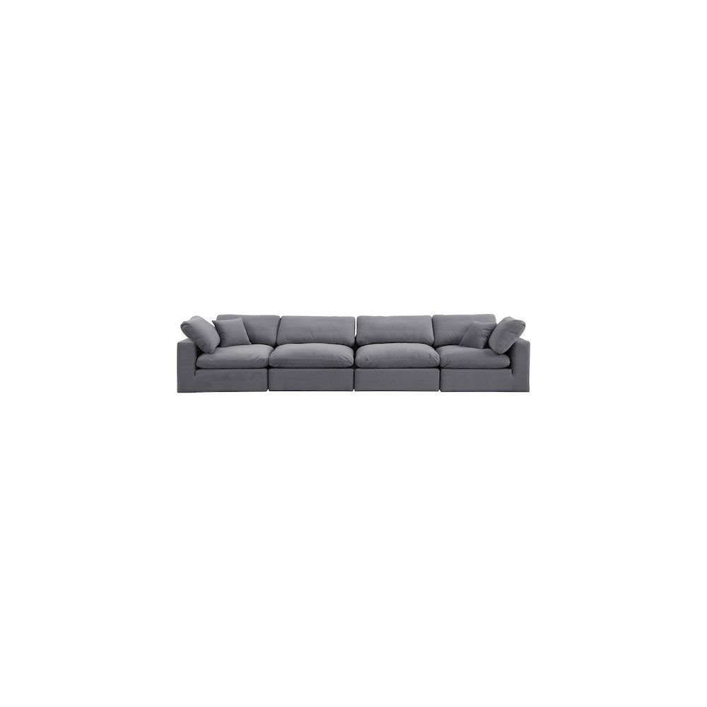 Comfy Grey Velvet Modular Sofa