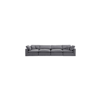 Comfy Grey Velvet Modular Sofa