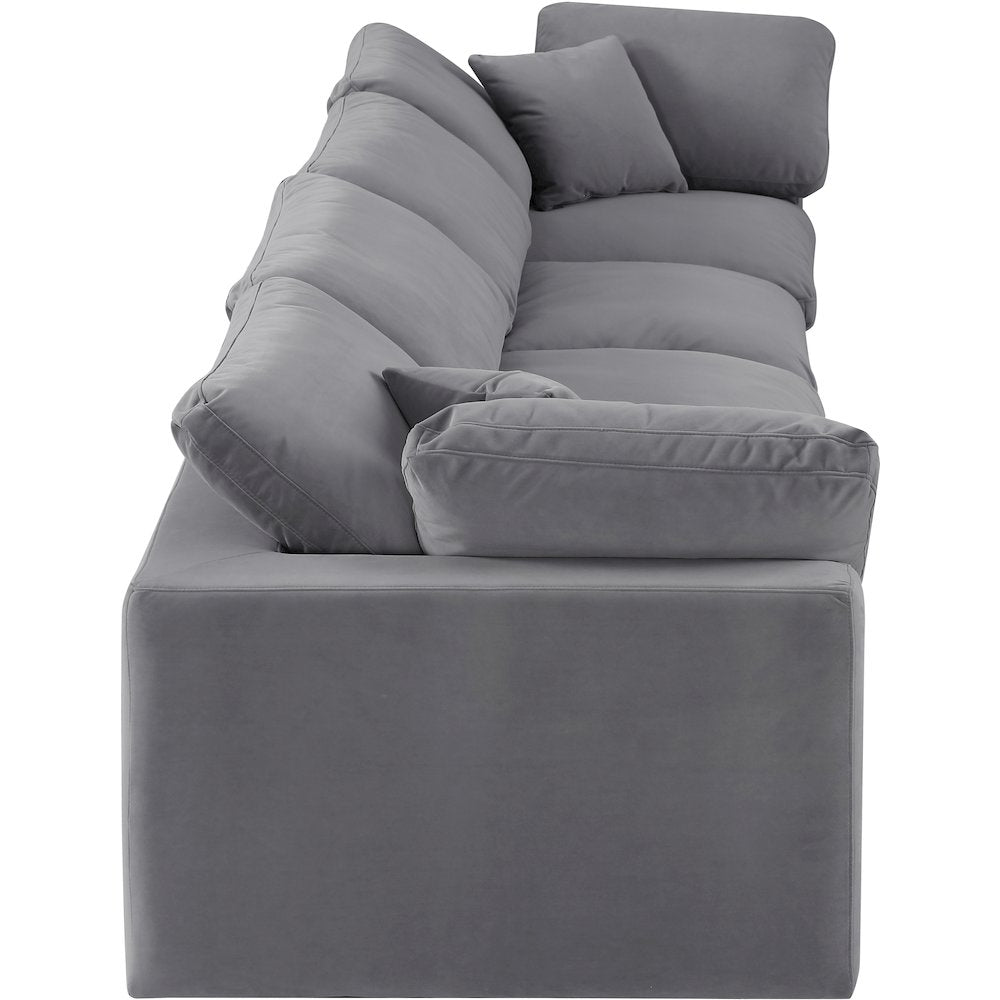 Comfy Grey Velvet Modular Sofa