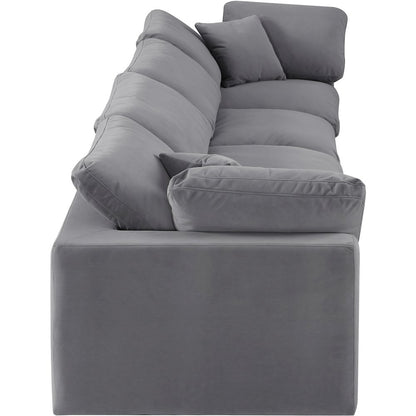 Comfy Grey Velvet Modular Sofa